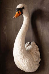 Large White Faux Swan Head Wall Art - thumbnail 3