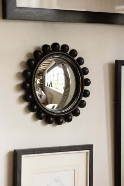 Black Bobbin Convex Mirror - image 1