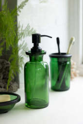 Apothecary-Style Green Glass Soap Dispenser - 300ml - thumbnail 5