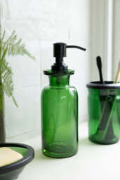 Apothecary-Style Green Glass Soap Dispenser - 300ml - thumbnail 1