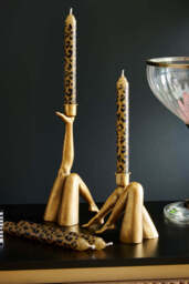 Kicking Leg Candle Holder In Gold - thumbnail 3