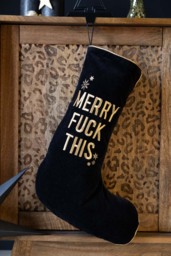 Luxury Merry Fuck This Black Christmas Stocking - thumbnail 3