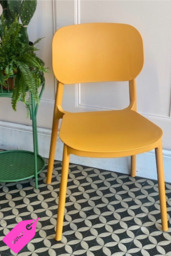 Stackable Garden Chair in Ochre Yellow - SECONDS - thumbnail 1