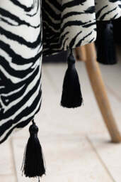Zebra Print Velvet Throw with Tassels - thumbnail 5