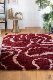 Red & Pink Swirl Berber Rug - Available in 5 Sizes - thumbnail 1