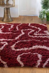 Red & Pink Swirl Berber Rug - Available in 5 Sizes - thumbnail 4