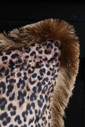 Leopard Love Velvet Fringe Feather Filled Cushion - thumbnail 5