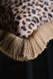 Leopard Love Velvet Fringe Feather Filled Cushion - thumbnail 4
