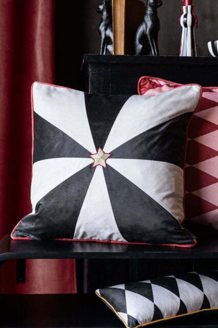 Monochrome Embroidered Star Cushion - image 1