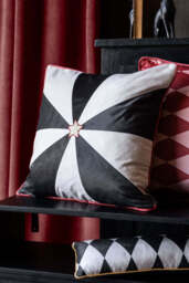 Monochrome Embroidered Star Cushion - thumbnail 3