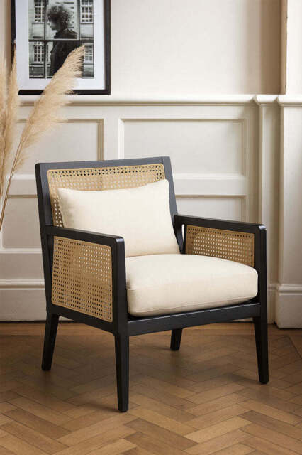 Artisan Wooden Framed Armchair Cream - image 1