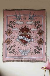 Denim & Bone Pink Loved Woven Cotton Throw - thumbnail 3