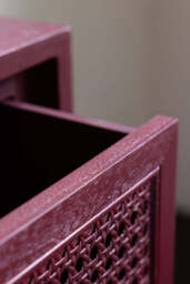 Burgundy Rattan Bedside Table - thumbnail 4