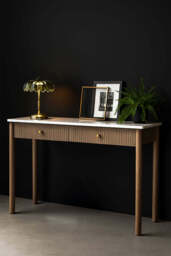 White Marble 2-Drawer Console Table