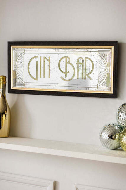 Vintage-Style Gin Bar Mirror - image 1