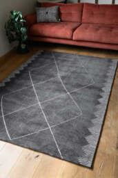 Mason Black Diamond Rug - 3 Sizes Available - thumbnail 5
