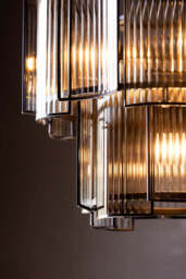 Ribbed Glass Loft Chandelier - thumbnail 4