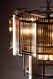 Ribbed Glass Loft Chandelier - thumbnail 3