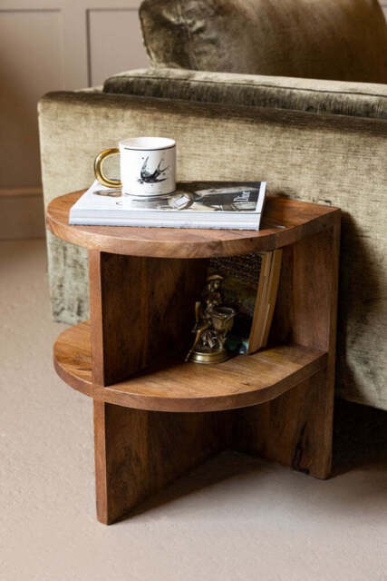 Dark Wood Shelf Side Table - image 1