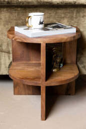 Dark Wood Shelf Side Table - thumbnail 3