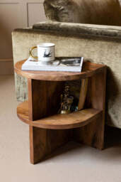 Dark Wood Shelf Side Table