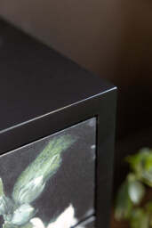 Black Still Life Floral Bedside Table - thumbnail 5
