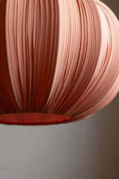 Coral Pink Pleated Fabric Ceiling Light - thumbnail 4