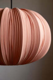 Coral Pink Pleated Fabric Ceiling Light - thumbnail 3