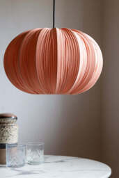 Coral Pink Pleated Fabric Ceiling Light - thumbnail 1