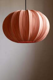 Coral Pink Pleated Fabric Ceiling Light - thumbnail 5