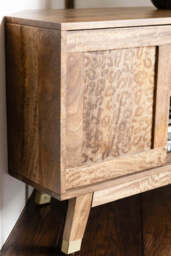 Natural Leopard Print Corner TV Unit - thumbnail 4