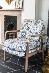 Celeste Hearts and Flowers Natural Accent Chair - thumbnail 3