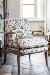 Celeste Hearts and Flowers Natural Accent Chair - thumbnail 5