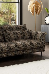 The Lola 4 Seater Sofa in Tiger Print Velvet - thumbnail 3