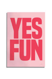 Yes Fun Pink & Red Art Print - Unframed - thumbnail 4