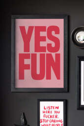 Yes Fun Pink & Red Art Print - Unframed - thumbnail 3