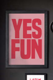 Yes Fun Pink & Red Art Print - Unframed - thumbnail 1