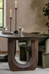 Curved Mango Wood Dining Table - thumbnail 3