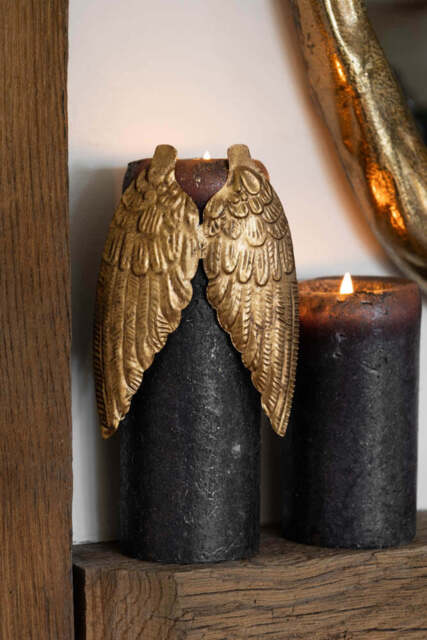 Gold Winged Metal Candle Decoration - image 1