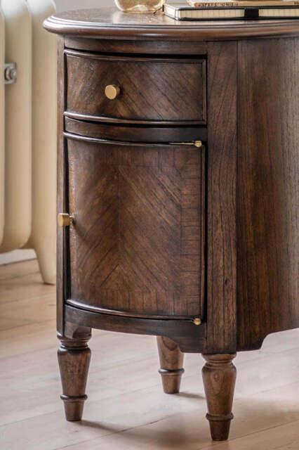 Dark Brown Wooden Side Table - image 1