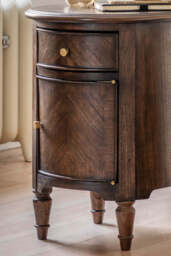 Dark Brown Wooden Side Table - thumbnail 1
