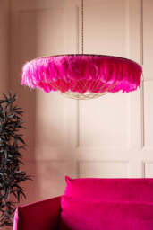 Fabulous Feather Ceiling Light Shade - Hot Pink - thumbnail 4