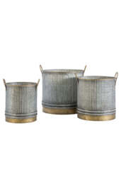 Set of 3 Industrial Style Iron Planters - thumbnail 5