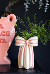 Pink & Cream Bow Vase - thumbnail 1