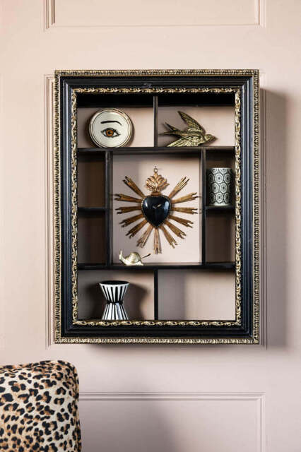 Ornate Black & Gold Framed Wall Shelf - image 1