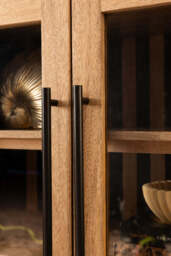 Black & Natural Wood Arched Display Cabinet - thumbnail 4