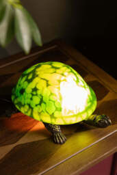 Green Speckled Glass Turtle Table Lamp - thumbnail 3