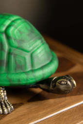 Green Speckled Glass Turtle Table Lamp - thumbnail 4