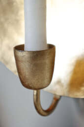 Round Gold Leaf Candlestick Holder Wall Sconce - thumbnail 4