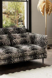 The Lola 2 Seater Sofa in Zebra Print Velvet - thumbnail 3